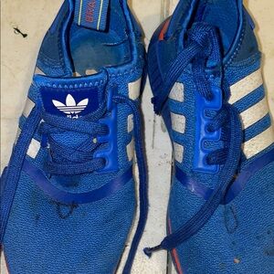 Adidas Blue Sneakers with White Stripes